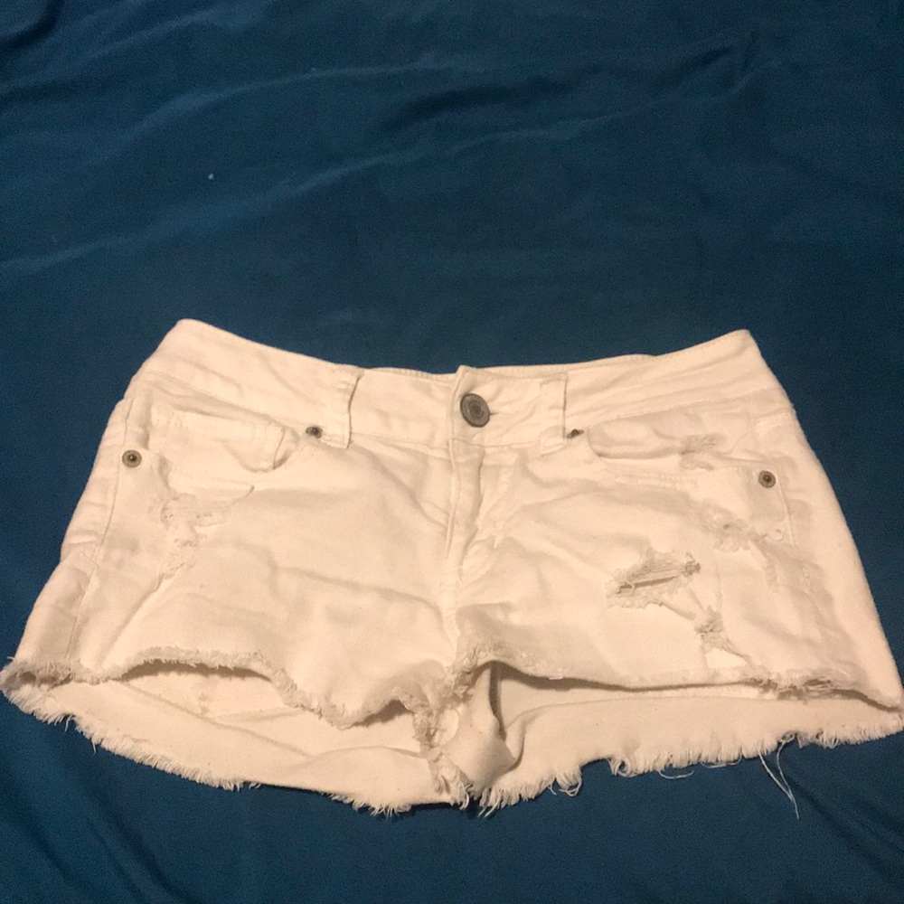 Ripped jean shorts